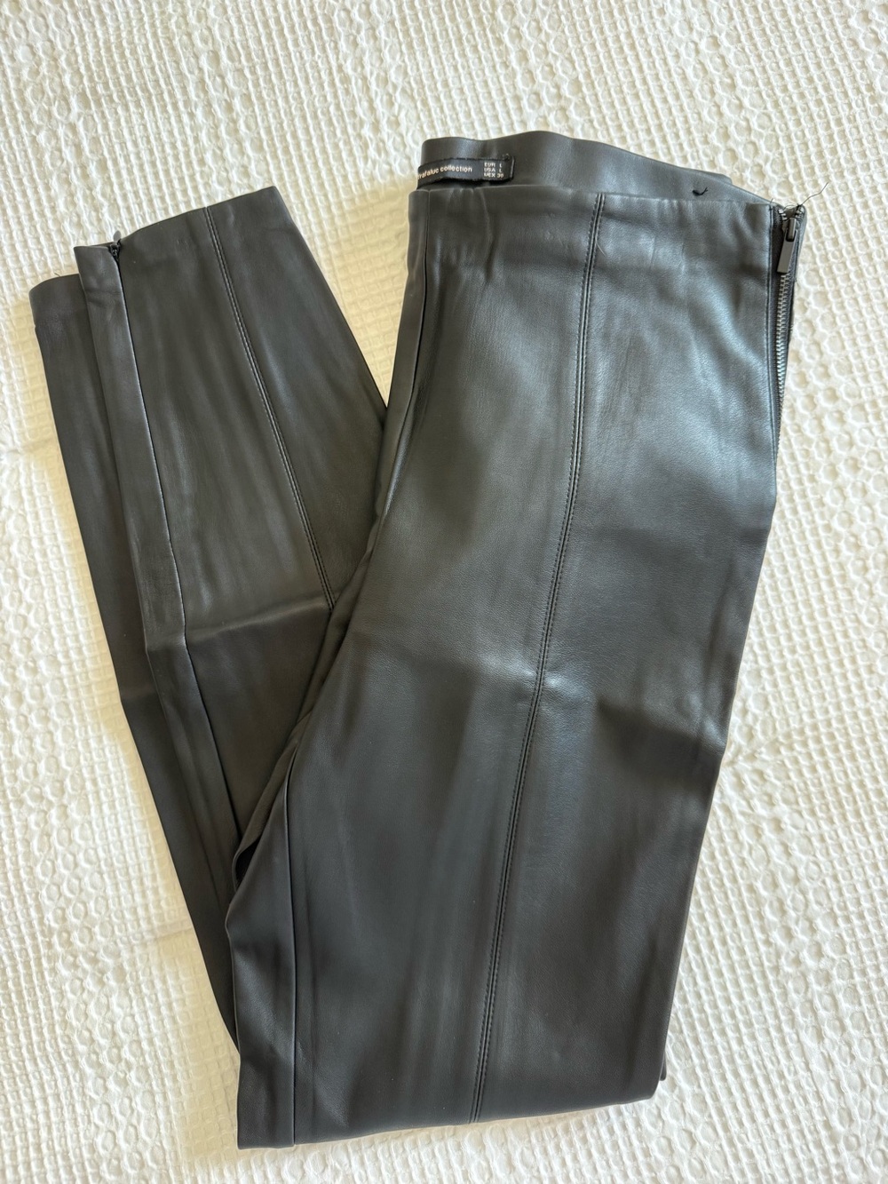 Zara Trafaluc Black Faux Leather Pants Size Large